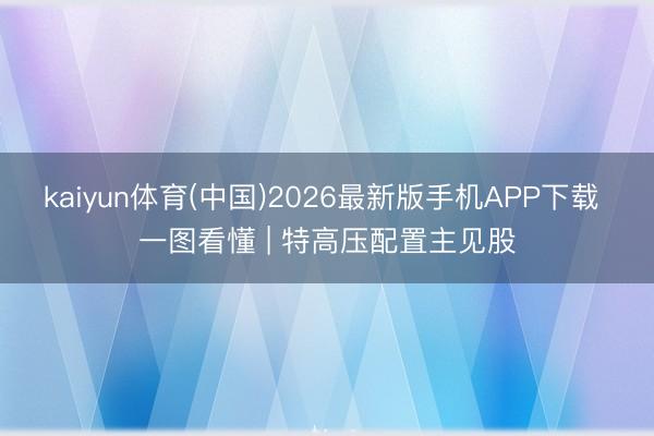 kaiyun体育(中国)2026最新版手机APP下载 一图看懂 | 特高压配置主见股