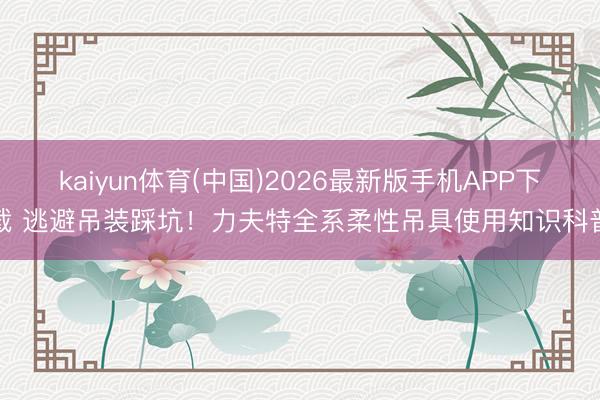 kaiyun体育(中国)2026最新版手机APP下载 逃避吊装踩坑！力夫特全系柔性吊具使用知识科普