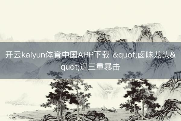 开云kaiyun体育中国APP下载 "卤味龙头"迎三重暴击