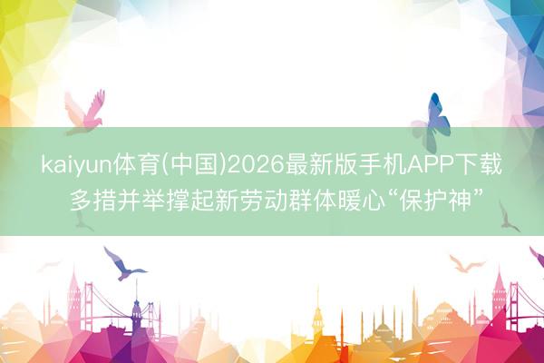 kaiyun体育(中国)2026最新版手机APP下载 多措并举撑起新劳动群体暖心“保护神”