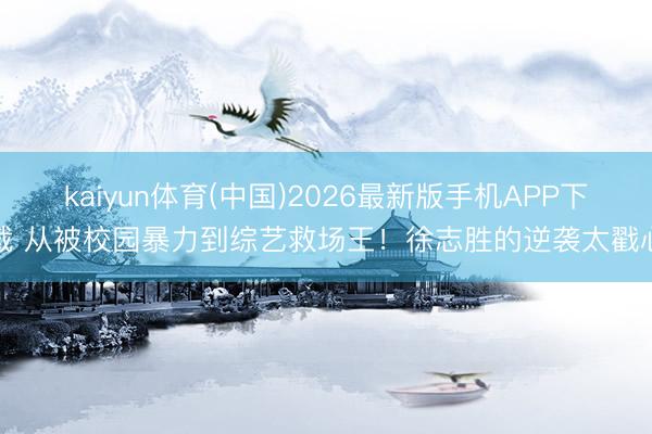 kaiyun体育(中国)2026最新版手机APP下载 从被校园暴力到综艺救场王！徐志胜的逆袭太戳心