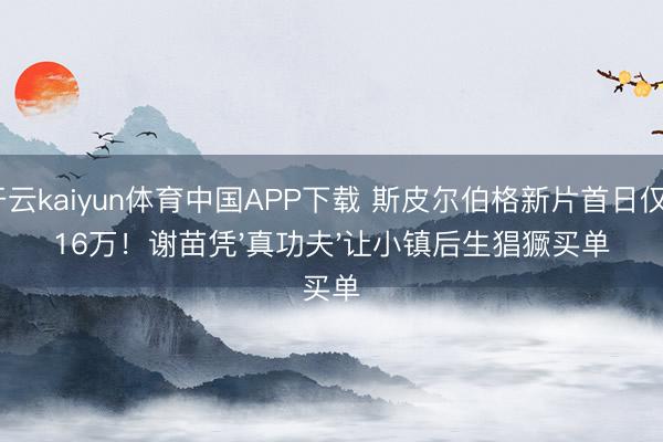 开云kaiyun体育中国APP下载 斯皮尔伯格新片首日仅616万！谢苗凭'真功夫'让小镇后生猖獗买单
