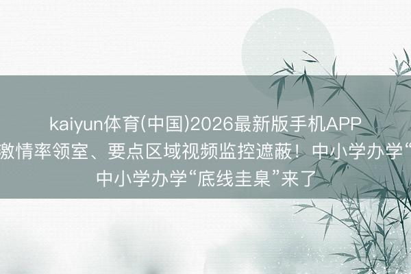 kaiyun体育(中国)2026最新版手机APP下载 树立学生激情率领室、要点区域视频监控遮蔽！中小学办学“底线圭臬”来了