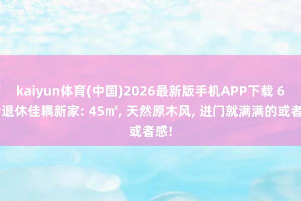 kaiyun体育(中国)2026最新版手机APP下载 60后退休佳耦新家: 45㎡， 天然原木风， 进门就满满的或者感!